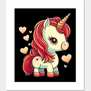 Valentines Unicorn Love Posters and Art